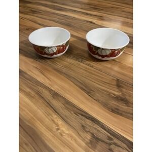 Set Of 2 ROYAL NORFOLK Harvest Pumpkin Cereal Soup Bowls